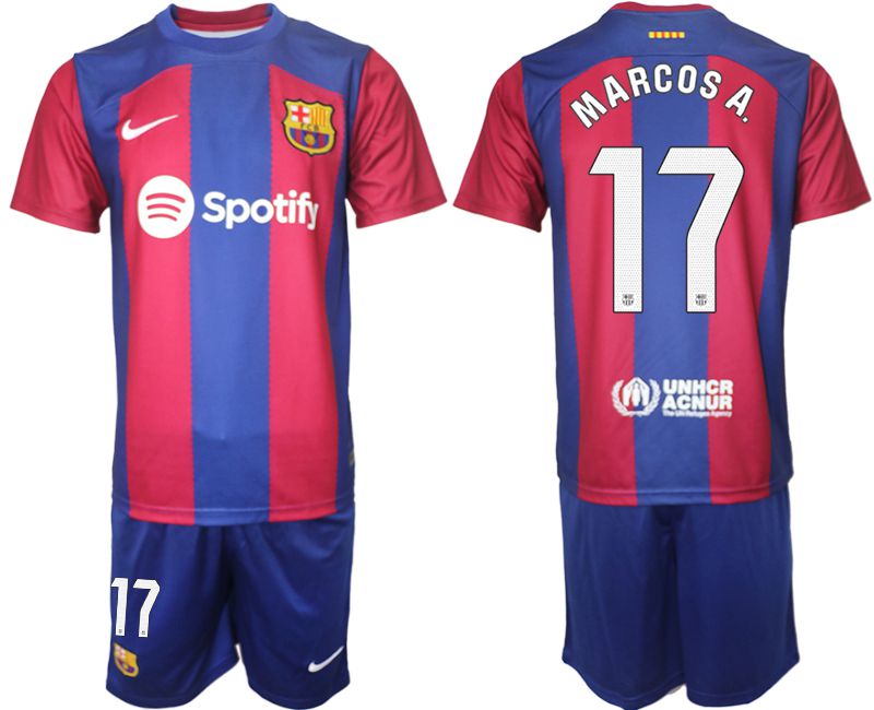 Men 2023-2024 Club Barcelona home red 17 Soccer Jersey